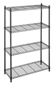 whitmor supreme 4 tier shelving with adjustable shelves and leveling feet - black