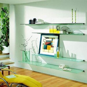 LTL Home Products Wallscapes Glacier Floating Glass Wall Shelf Kit, 12"X48", Clear