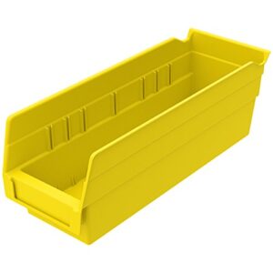 akro-mils 30120 plastic nesting shelf bin box, (12-inch x 4-inch x 4-inch), yellow, (24-pack)