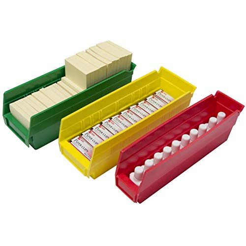 Akro-Mils 30120 Plastic Nesting Shelf Bin Box, (12-Inch x 4-Inch x 4-Inch), Yellow, (24-Pack)