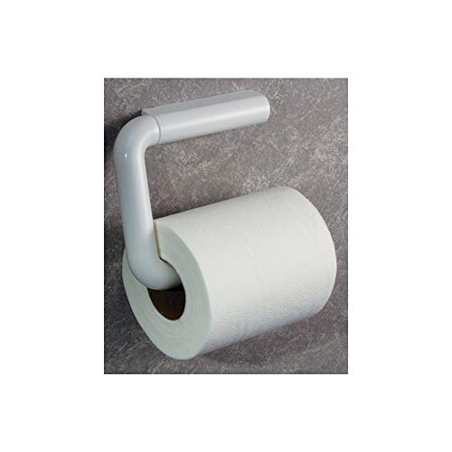 iDesign Plastic Wall Mount Paper Holder, Dispenser for Master, Guest, Kid's Bathroom, 6.95" x 7.4" x 1.45", Toilet Tissue Bar