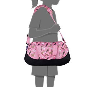 Wildkin Kids Overnighter Duffel Bags for Boys & Girls, Perfect for Early Elementary Sleepovers Duffel Bag for Kids, Carry-On Size & Ideal for School Practice or Overnight Travel Bag (Horses in Pink)