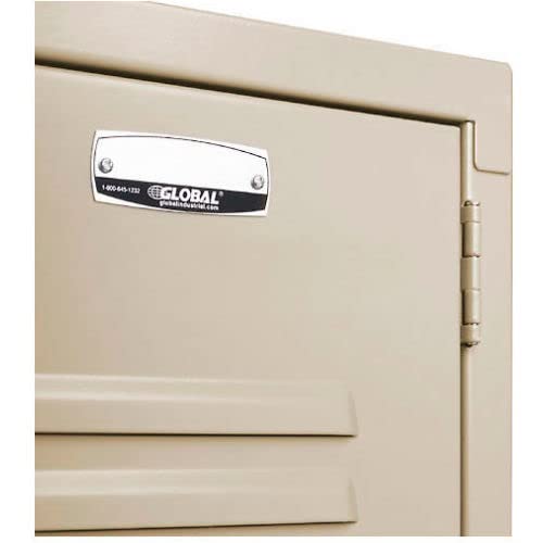 Global Industrial Single Tier Locker 12x15x72 1 Door, Unassembled, Tan