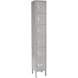 global industrial six tier locker, 12x15x12, 6 door, unassembled, gray