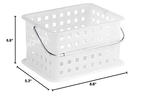 iDesign Storage Organizer Basket, for Bathroom, Health and Beauty Products - Small, Frost