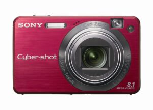 sony cybershot dscw150/r 8.1mp digital camera with 5x optical zoom with super steady shot (red)