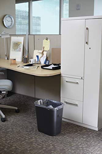 Rubbermaid Commercial Products 28QT/7 GAL Wastebasket Trash Container, for Home/Office/Under Desk, Gray (FG295600GRAY)