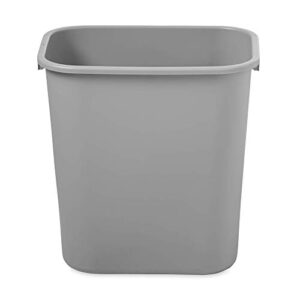 Rubbermaid Commercial Products 28QT/7 GAL Wastebasket Trash Container, for Home/Office/Under Desk, Gray (FG295600GRAY)