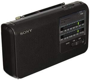 sony icf38 portable am/fm radio (black)