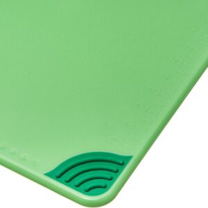 San Jamar Saf-T-Grip Plastic Cutting Board with Safety Hook, 18" x 24" x 0.5", Green