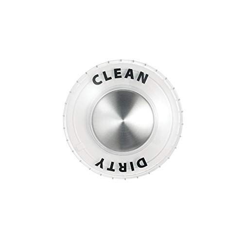 iDesign Forma BPA-Free Plastic Suction Clean/Dirty Dishwasher Indicator Sign - 3" x 3", Clear/Chrome