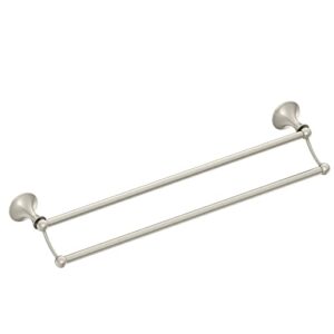 Moen DN7722BN Lounge Collection 24-Inch Bathroom Double-Towel Bar, Brushed Nickel