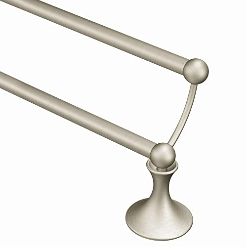 Moen DN7722BN Lounge Collection 24-Inch Bathroom Double-Towel Bar, Brushed Nickel