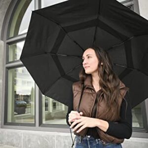 ShedRain WindPro - Vented Auto Open Auto Close Portable Compact Travel Umbrella for Rain and Wind with Teflon