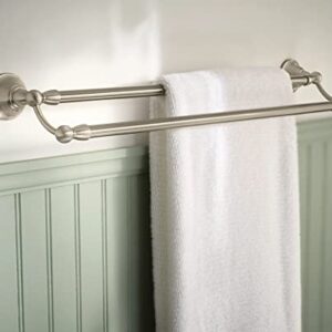 Moen Sage Collection Spot Resist Brushed Nickel 24-Inch Double-Towel Bar, Wall Mounted Bath Towel Hanger with Two Rods, DN6822BN