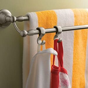 Moen Sage Collection Spot Resist Brushed Nickel 24-Inch Double-Towel Bar, Wall Mounted Bath Towel Hanger with Two Rods, DN6822BN