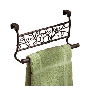 iDesign Twigz Metal Over the Cabinet Dish and Hand Towel Bar Holder for Kitchen, Bathroom, 5.6" x 2.4" x 9.7", Bronze