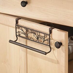 iDesign Twigz Metal Over the Cabinet Dish and Hand Towel Bar Holder for Kitchen, Bathroom, 5.6" x 2.4" x 9.7", Bronze