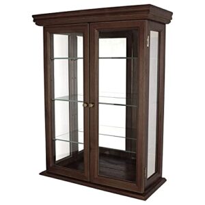 design toscano country tuscan wall curio display and storage cabinet, 20 inches wide, 7 inches deep, 26 inches high, mahogany