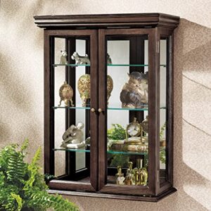 Design Toscano Country Tuscan Wall Curio Display and Storage Cabinet, 20 Inches Wide, 7 Inches Deep, 26 Inches High, Mahogany