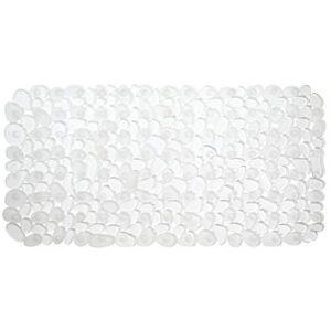 idesign pebblz suction non-slip bath mat for shower bathtub stall, set of 1, clear