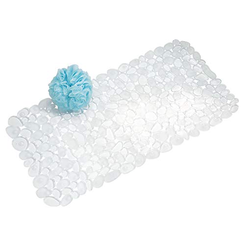 iDesign Pebblz Suction Non-Slip Bath Mat for Shower Bathtub Stall, Set of 1, Clear