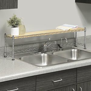 Whitmor Supreme Wood & Chrome Sink Shelf