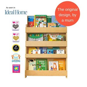 Tidy Books Kids Bookshelf (Age 0-10) Wall Bookcase for Kids Room, Natural, Wood, Montessori Bookshelf, Front Facing Bookshelf, 45 x 30 x 3 in, Eco Friendly, Handmade, The Original Since 2004.