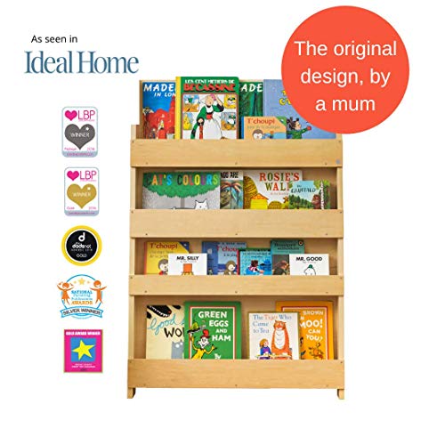 Tidy Books Kids Bookshelf (Age 0-10) Wall Bookcase for Kids Room, Natural, Wood, Montessori Bookshelf, Front Facing Bookshelf, 45 x 30 x 3 in, Eco Friendly, Handmade, The Original Since 2004.