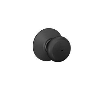 schlage f40 ply 622 plymouth door knob, bed & bath privacy lock, matte black