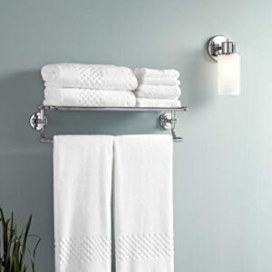 Moen DN0794BN Iso Collection Bathroom Hotel-Style Shelf with-Towel Bar, Brushed Nickel, 26.95"L x 10.70"W x 6.38"H