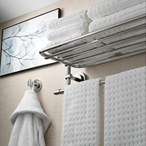 Moen DN0794BN Iso Collection Bathroom Hotel-Style Shelf with-Towel Bar, Brushed Nickel, 26.95"L x 10.70"W x 6.38"H