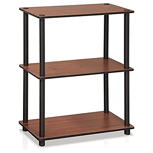 Furinno Turn-N-Tube 3-Tier Compact Multipurpose Shelf Display Rack, Dark Cherry