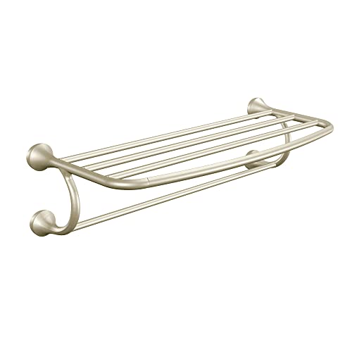 Moen YB2894BN Eva Collection 26-Inch Wide Bathroom Hotel-Style -Towel Shelf, Brushed Nickel