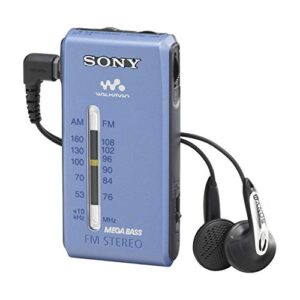 sony srf-s84 fm/am super compact radio walkman with sony mdr fontopia ear-bud (blue)