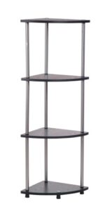convenience concepts designs2go 4 tier corner shelf, black