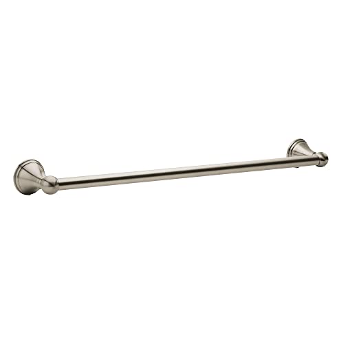 Moen Preston Collection Brushed Nickel 24-Inch Bathroom Single Towel Bar, Wall Mounted Hand or Body Towel Rack, DN8424BN