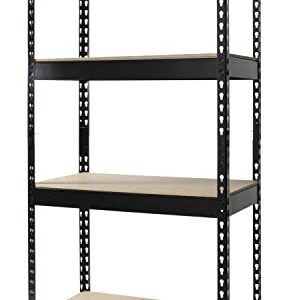 Hirsh Industries 3800 Series Shelving, 30" W x 16" D x 60" H, Black