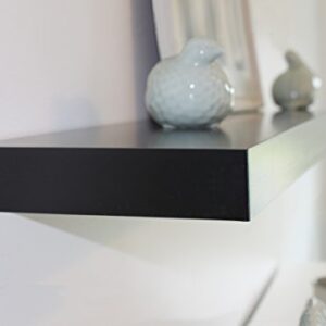 InPlace Shelving, Black 0191402 36 in W x 10 in D x 2 in H Floating Wall Shelf with Invisible Brackets