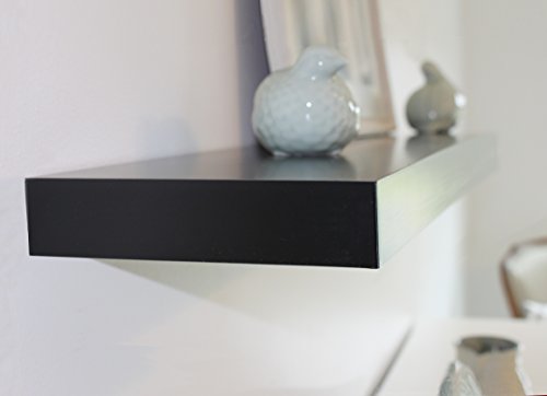 InPlace Shelving, Black 0191402 36 in W x 10 in D x 2 in H Floating Wall Shelf with Invisible Brackets