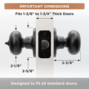 Copper Creek CK2030BC Colonial Door Knob, Privacy Function, 1 Pack, in Black