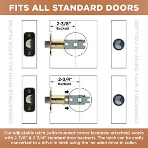 Copper Creek CK2030BC Colonial Door Knob, Privacy Function, 1 Pack, in Black