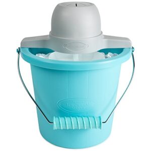 nostalgia icmp400blue 4-quart electric ice cream maker with easy carry handle