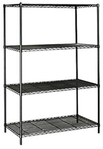 safco products 5294bl industrial wire shelving starter unit 48" w x 24" d x 72" h (add-on unit and extra shelf pack sold separately), black