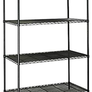 Safco Products 5294BL Industrial Wire Shelving Starter Unit 48" W x 24" D x 72" H (Add-On Unit and Extra Shelf Pack Sold Separately), Black