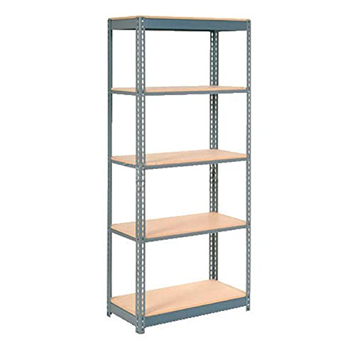 Global Industrial Boltless Heavy Duty Shelving 36" W x 18" D x 60" H, 5 Shelves, Wood Deck