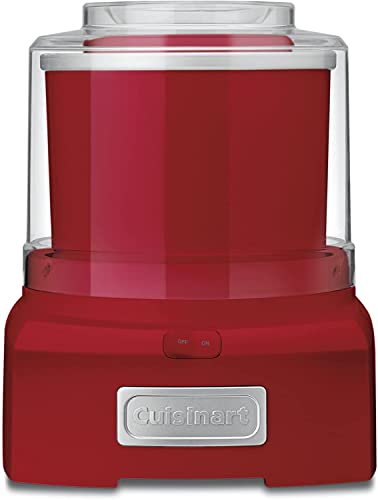 Cuisinart ICE-21RP1 1.5-Quart Frozen Yogurt, Ice Cream and Sorbet Maker, Double Insulated Freezer Bowl elminates the need for Ice and Makes Frozen Treats in 20 Minutes or Less, Red