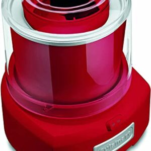 Cuisinart ICE-21RP1 1.5-Quart Frozen Yogurt, Ice Cream and Sorbet Maker, Double Insulated Freezer Bowl elminates the need for Ice and Makes Frozen Treats in 20 Minutes or Less, Red