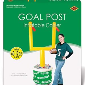 Beistle Goal Post 74” x 28” Holds Approx. 60 12oz. Cans – Inflatable, Drink Containers, Football Party Decorations, Game Day Coolers