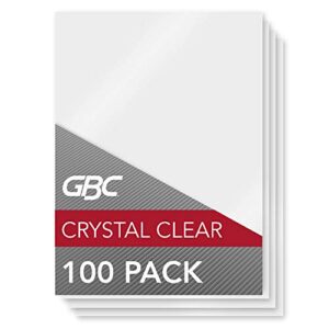 gbc laminating sheets, thermal laminating pouches menu size, 5mil, heatseal crystal clear, 100 pack (3200417)